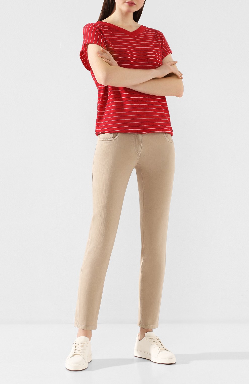 Джинсы BRUNELLO CUCINELLI бежевого цвета по цене 58450 руб., арт. MH137P5491, фото 2 Джинсы BRUNELLO CUCINELLI, арт. MH137P5491, фото 2