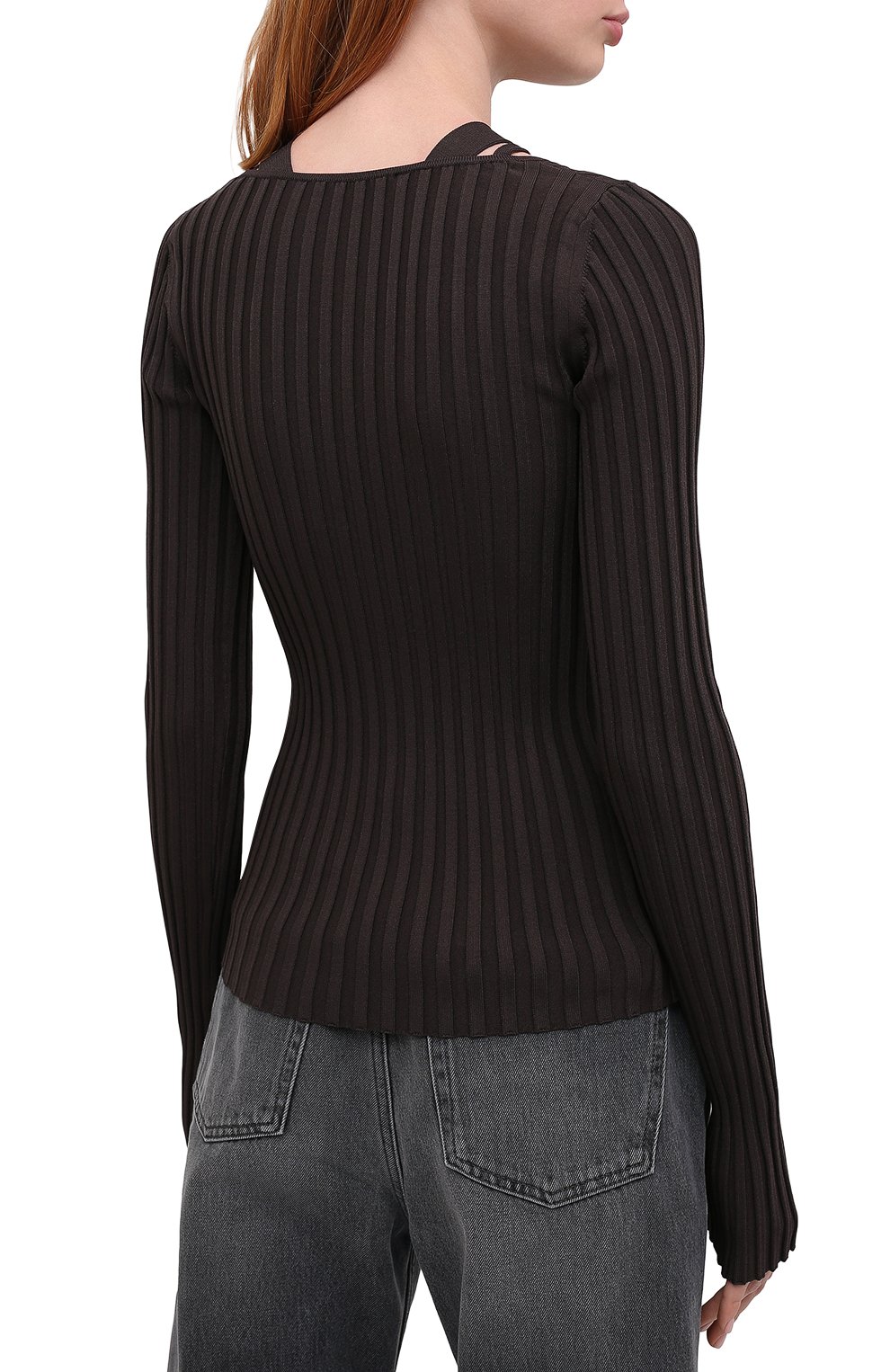 Пуловер HELMUT LANG коричневого цвета по цене 32800 руб., арт. K07HW712, фото 4 Пуловер HELMUT LANG, арт. K07HW712, фото 4
