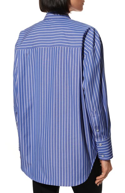 Хлопковая рубашка MSGM голубого цвета по цене 32300 руб., арт. 3341MDE22X 227502, фото 4 Хлопковая рубашка MSGM, арт. 3341MDE22X 227502, фото 4