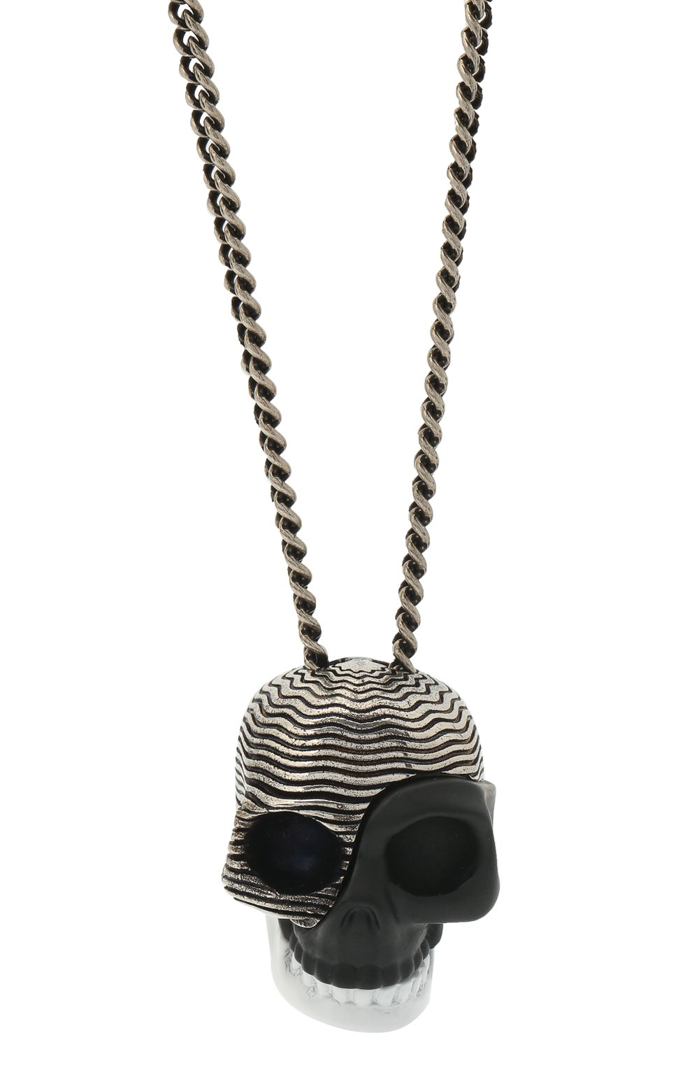 Цепь с кулоном ALEXANDER MCQUEEN черно-белого цвета по цене 55100 руб., арт. 628105/J160K, фото 2 Цепь с кулоном ALEXANDER MCQUEEN, арт. 628105/J160K, фото 2