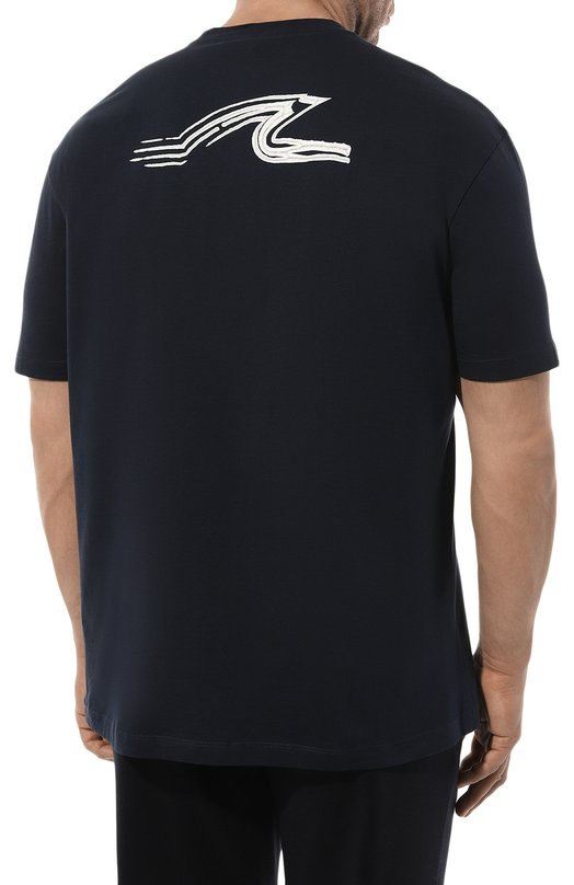 Хлопковая футболка Paul&Shark 24411060/3XL-6XL Синий  24411060/3XL-6XL Фото 4