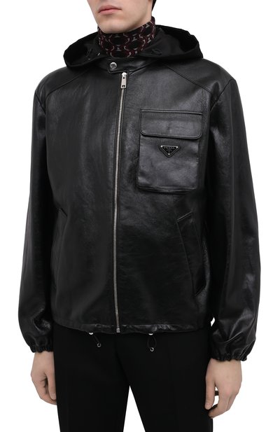 Кожаная куртка PRADA, арт. UPW407-1ZFE-F0002, фото 3