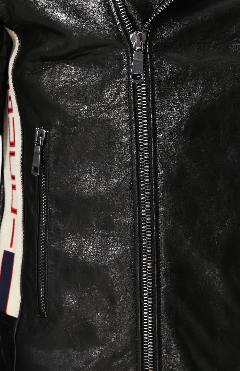 Кожаная куртка с косой молнией GUCCI, арт. 523527/XG703, фото 5