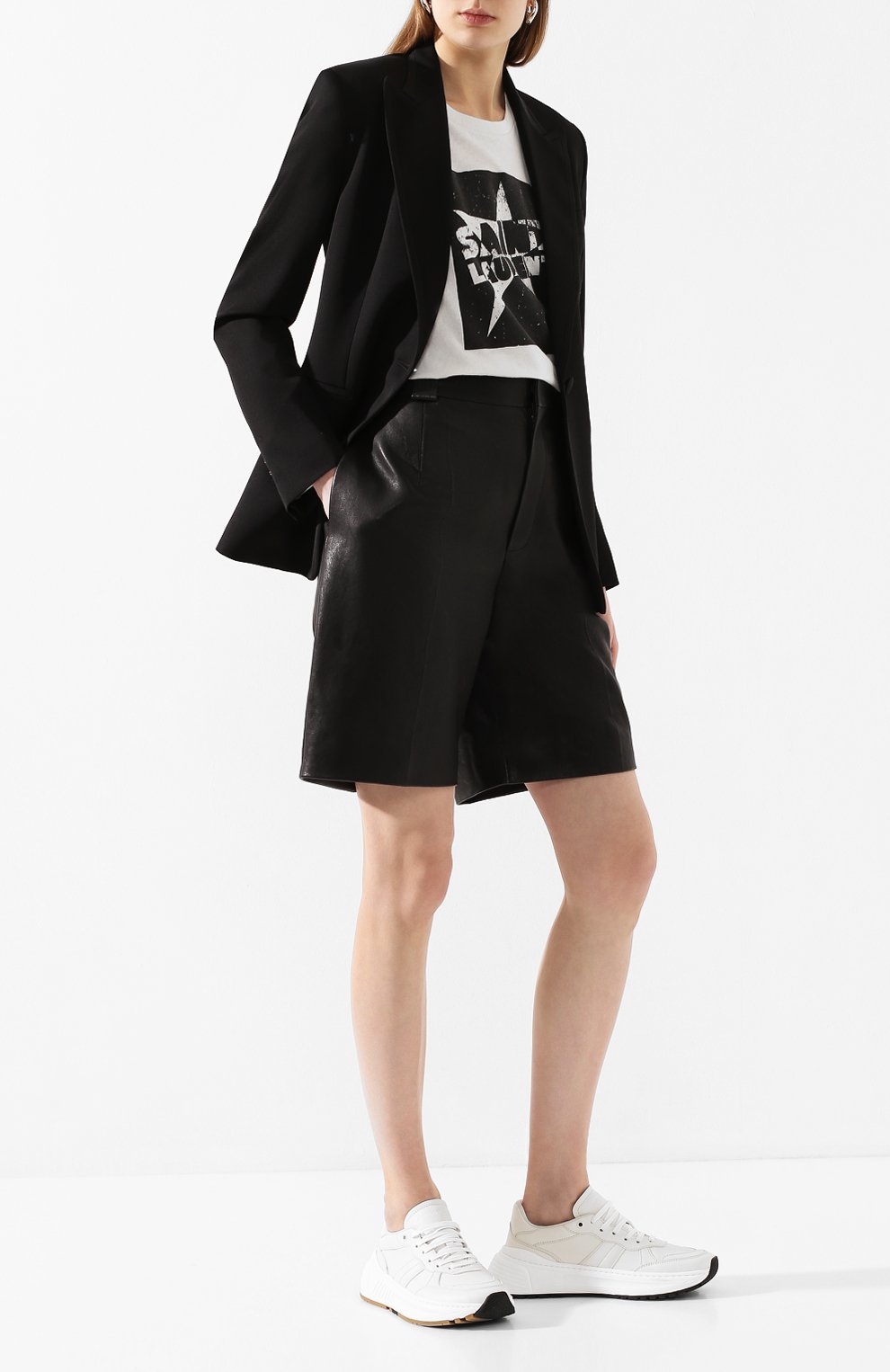 Кожаные шорты SAINT LAURENT, арт. 615750/YC2IF, фото 2