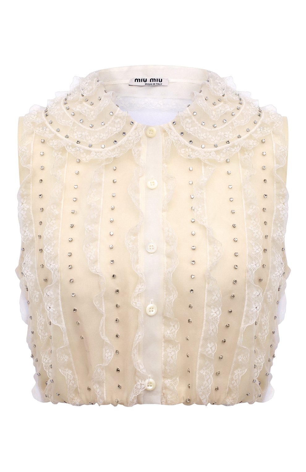 Шелковый топ MIU MIU, арт. MK1639-10RN-F0009, фото 1