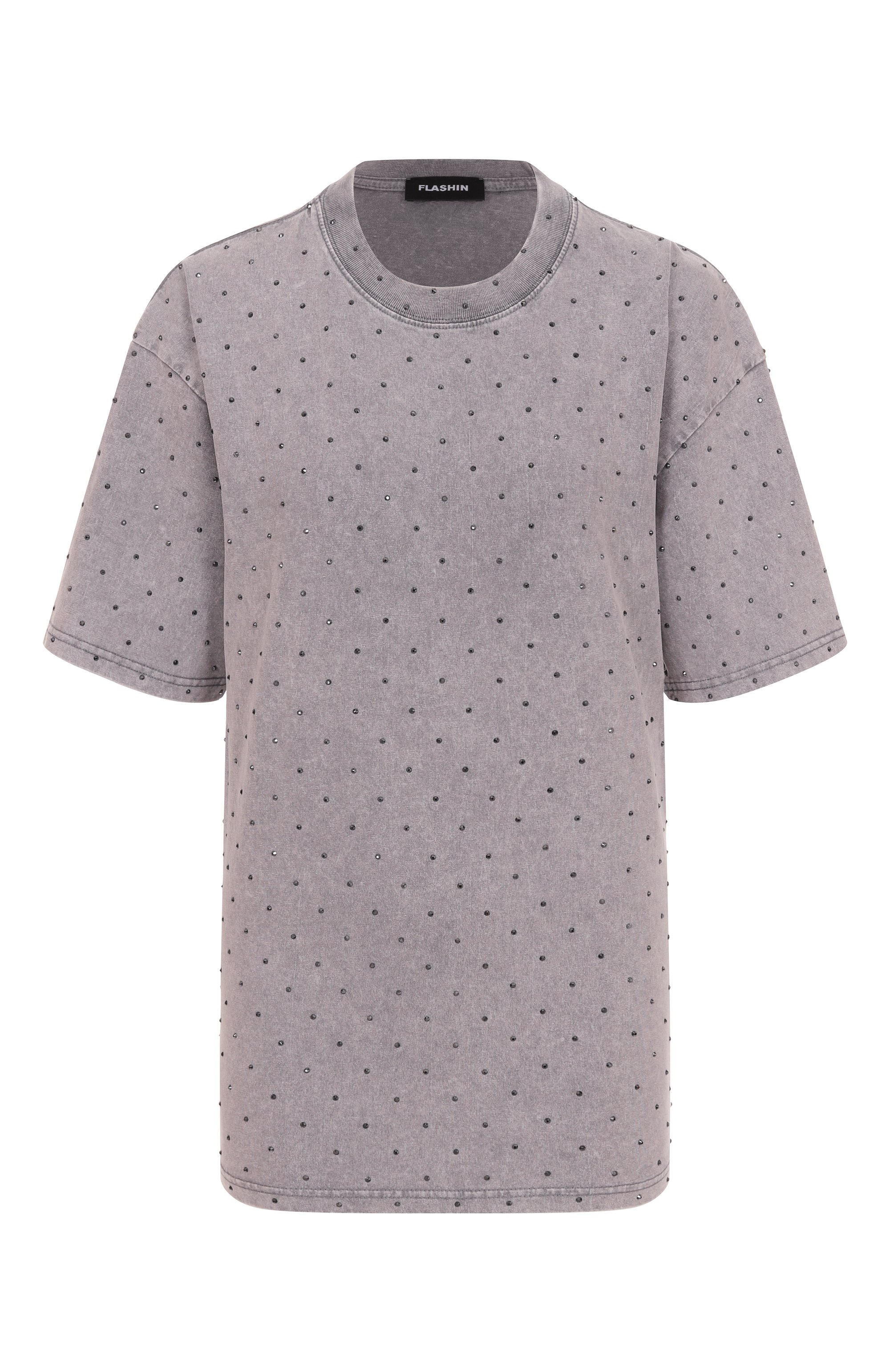Хлопковая футболка с отделкой стразами FLASHIN, арт. FS25TVRH, фото 1