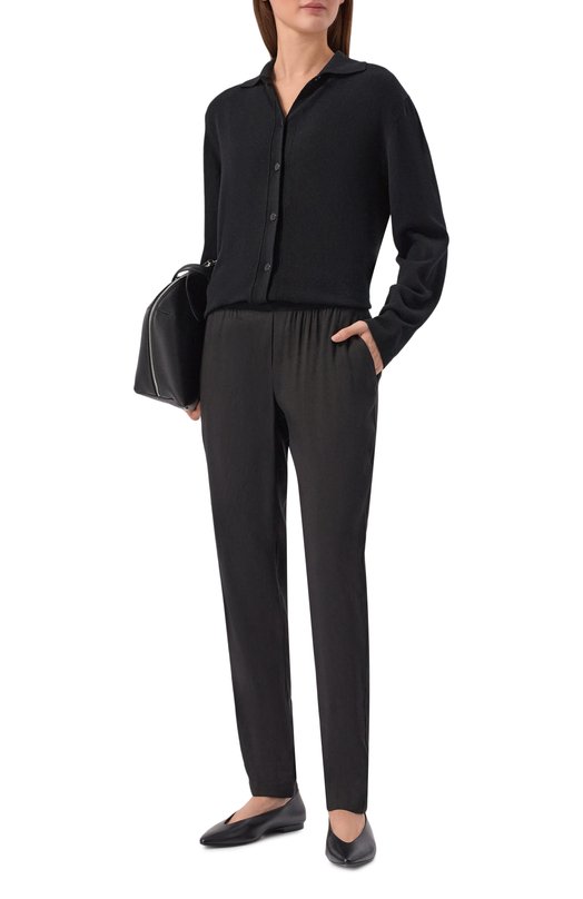 Брюки изо льна и вискозы Lorena Antoniazzi P2640PA80Q/3347 Чёрный  P2640PA80Q/3347 Фото 2