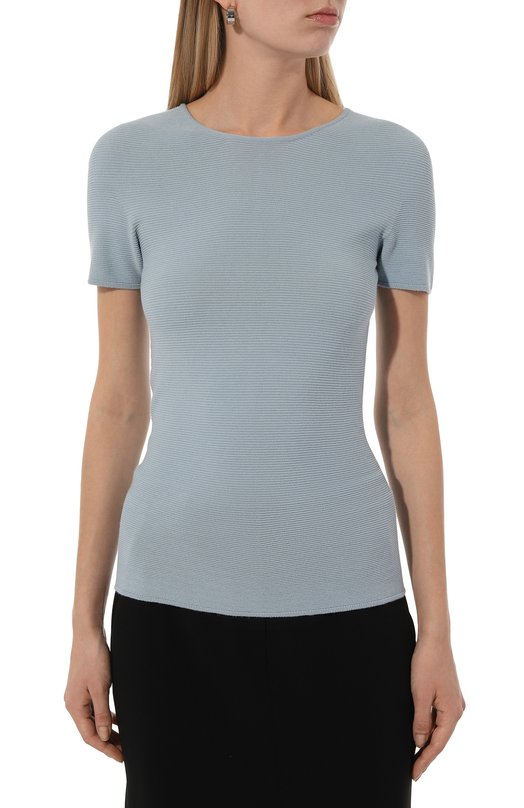 Топ из вискозы Giorgio Armani 8NAM32/AM05Z Голубой  8NAM32/AM05Z Фото 3