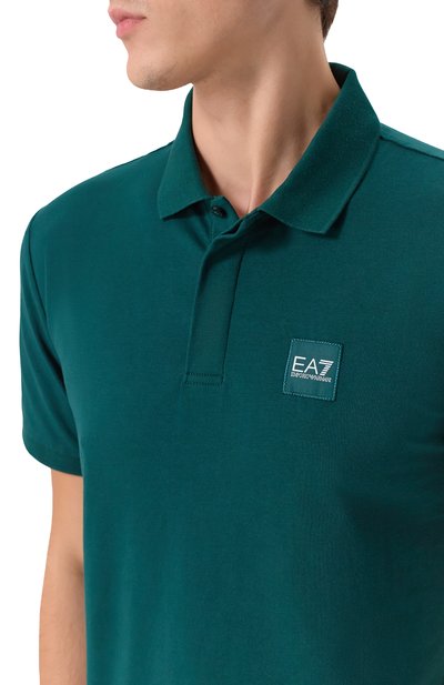 Хлопковое поло EA7 зеленого цвета по цене 11600 руб., арт. 7M000901/AF10373, фото 5 Хлопковое поло EA7, арт. 7M000901/AF10373, фото 5
