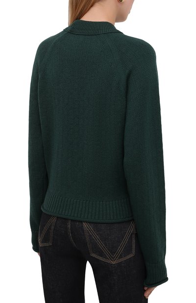 Шерстяной пуловер KENZO зеленого цвета по цене 38500 руб., арт. FB62PU6313TB, фото 4 Шерстяной пуловер KENZO, арт. FB62PU6313TB, фото 4