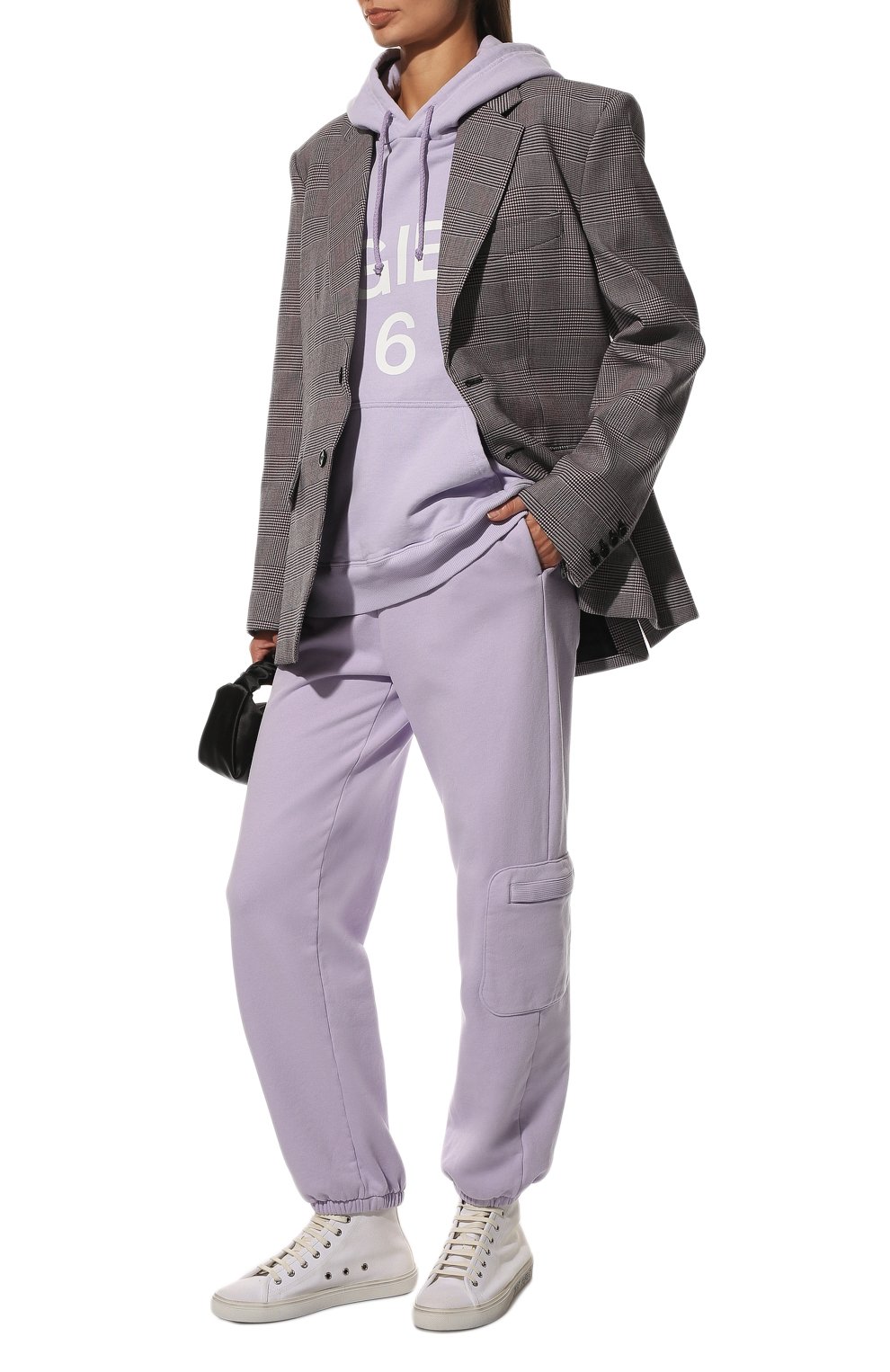 Хлопковые джоггеры MM6 сиреневого цвета по цене 37800 руб., арт. S52KA0337/S25537, фото 2 Хлопковые джоггеры MM6, арт. S52KA0337/S25537, фото 2