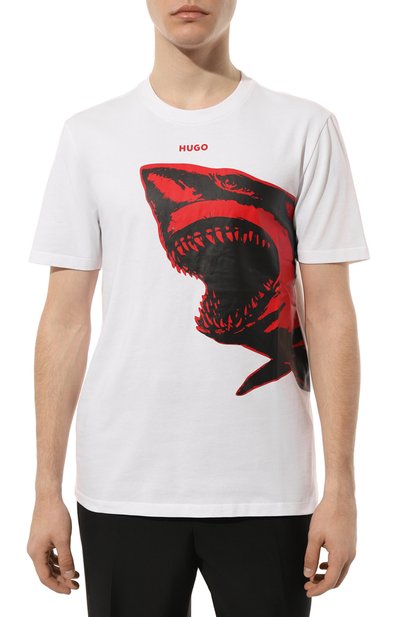 Хлопковая футболка HUGO, арт. 50493058, фото 3