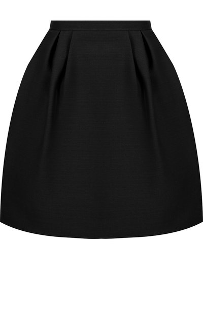 Женская однотонная мини-юбка из смеси шерсти и шелка VALENTINO, арт. QB2RA3N61CF