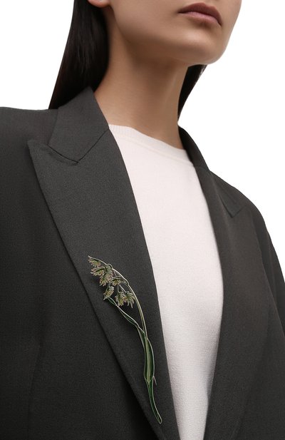 Брошь канареечник тростниковидный РУССКИЕ САМОЦВЕТЫ зеленого цвета по цене 19200 руб., арт. 41491, фото 2 Брошь канареечник тростниковидный РУССКИЕ САМОЦВЕТЫ, арт. 41491, фото 2