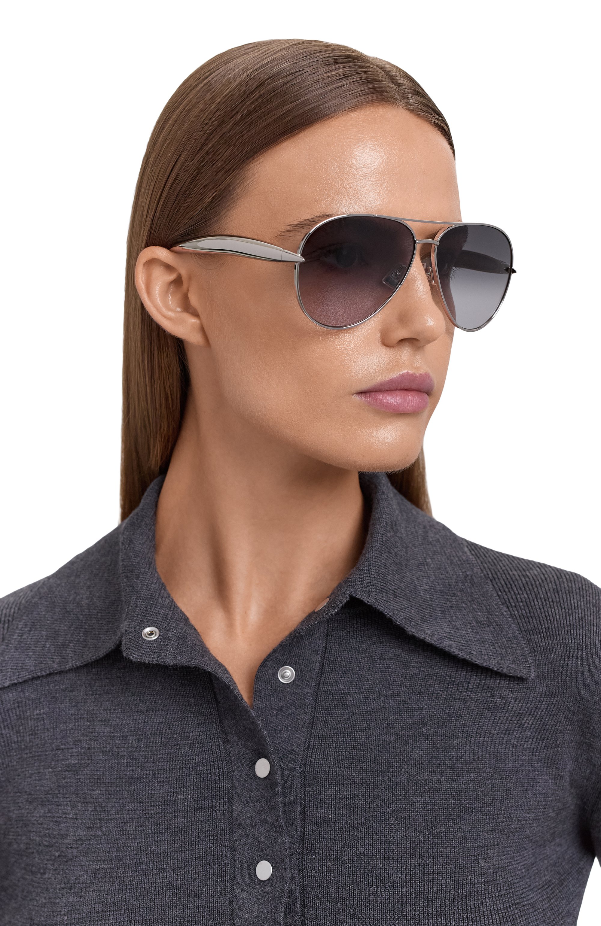 Солнцезащитные очки BOTTEGA VENETA серого цвета по цене 59950 руб., арт. BV1305S 008, фото 2 Солнцезащитные очки BOTTEGA VENETA, арт. BV1305S 008, фото 2