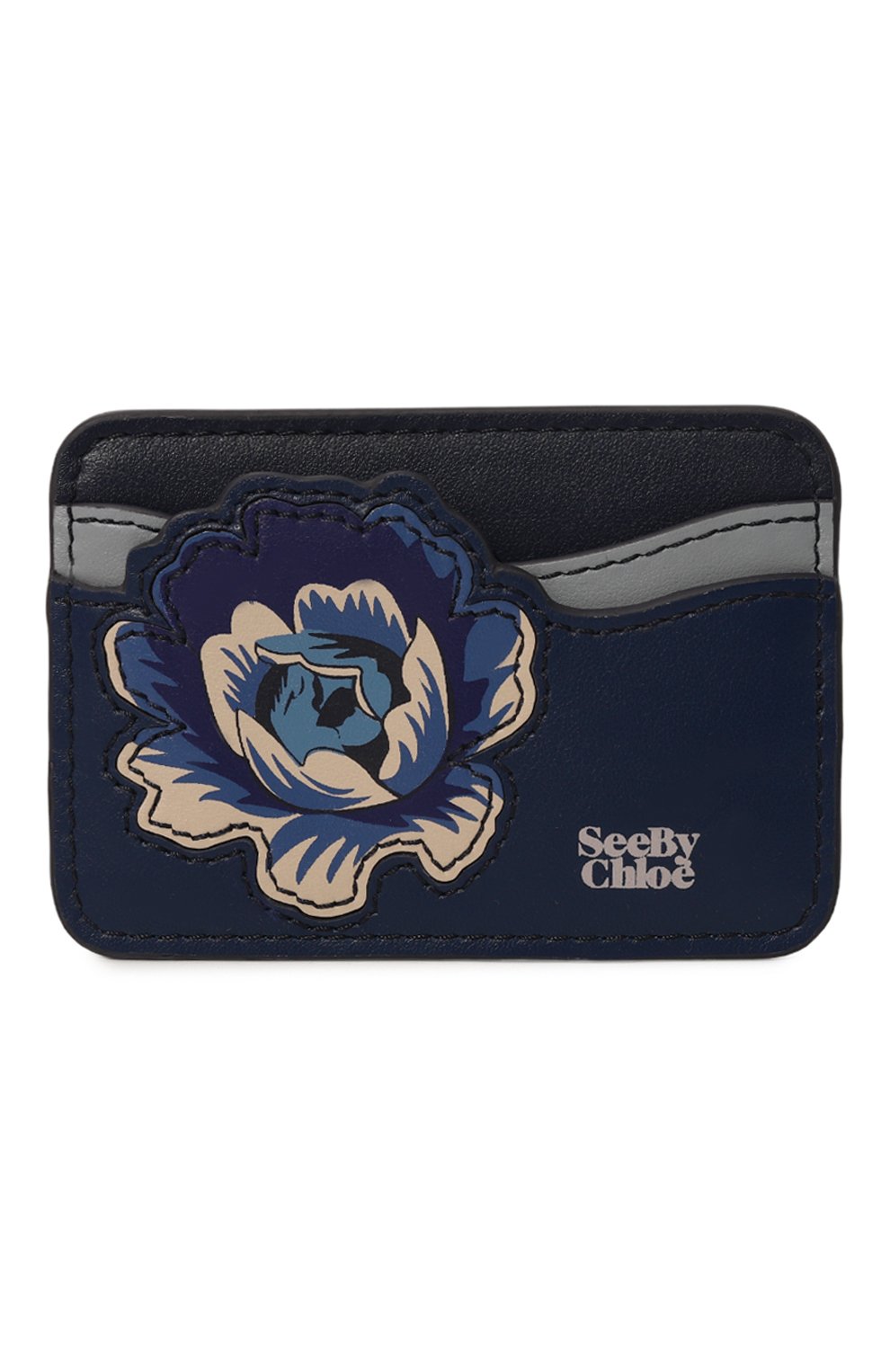 Кожаный футляр для кредитных карт SEE BY CHLOÉ темно-синего цвета по цене 18100 руб., арт. CHS23SP989C5445D, фото 1 Кожаный футляр для кредитных карт SEE BY CHLOÉ, арт. CHS23SP989C5445D, фото 1