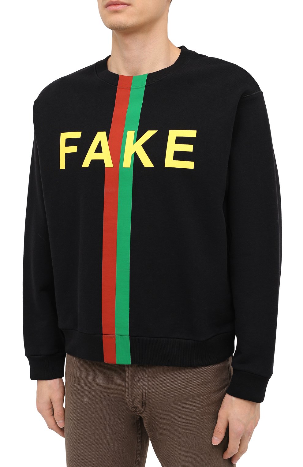 Хлопковый свитшот «fake/not» GUCCI, арт. 635847/XJCXY, фото 3