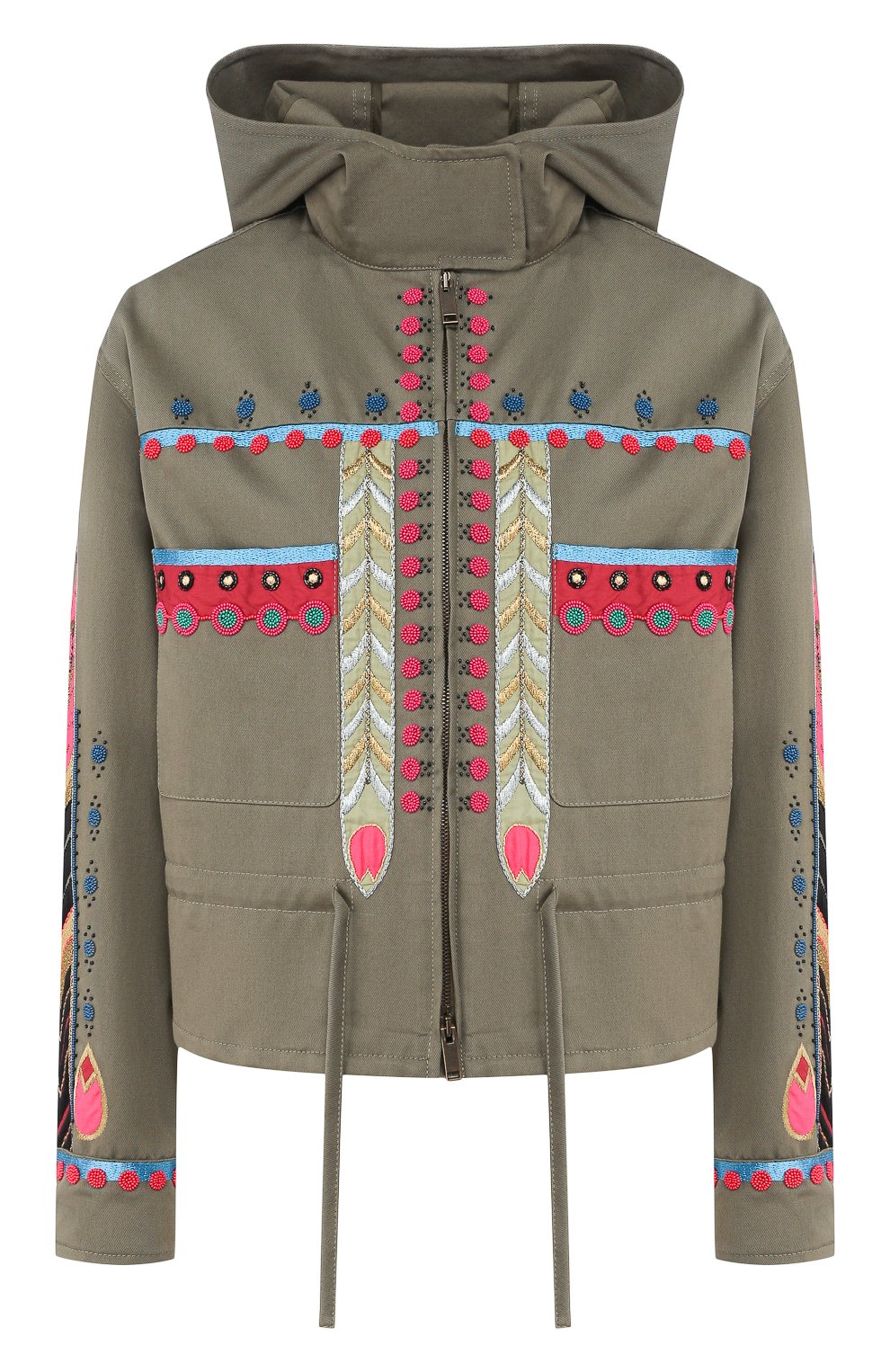 Хлопковая куртка VALENTINO хаки цвета по цене 545500 руб., арт. TB3CE01T2Q9, фото 1 Хлопковая куртка VALENTINO, арт. TB3CE01T2Q9, фото 1