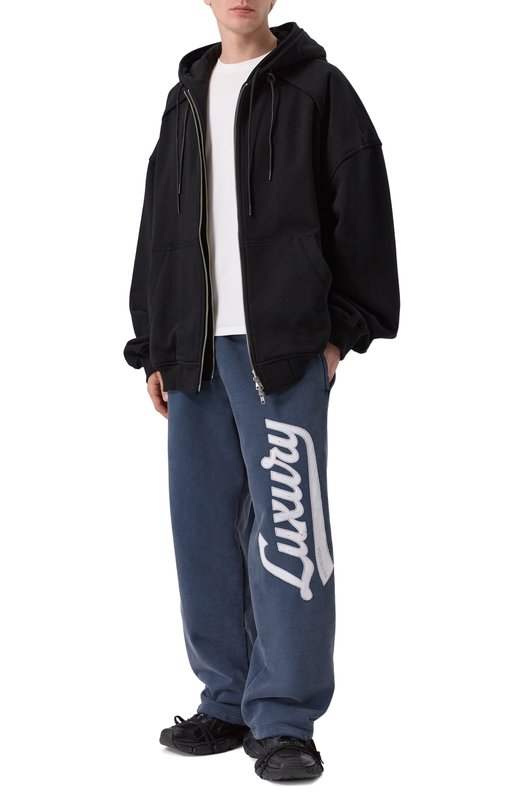 Хлопковые брюки Balenciaga 846917/TTVB7 Синий  846917/TTVB7 Фото 2