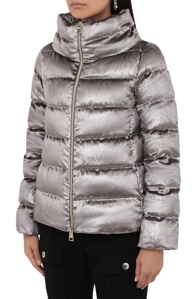 Пуховая куртка HERNO серебряного цвета по цене 61450 руб., арт. PI1318D/15019, фото 3 Пуховая куртка HERNO, арт. PI1318D/15019, фото 3