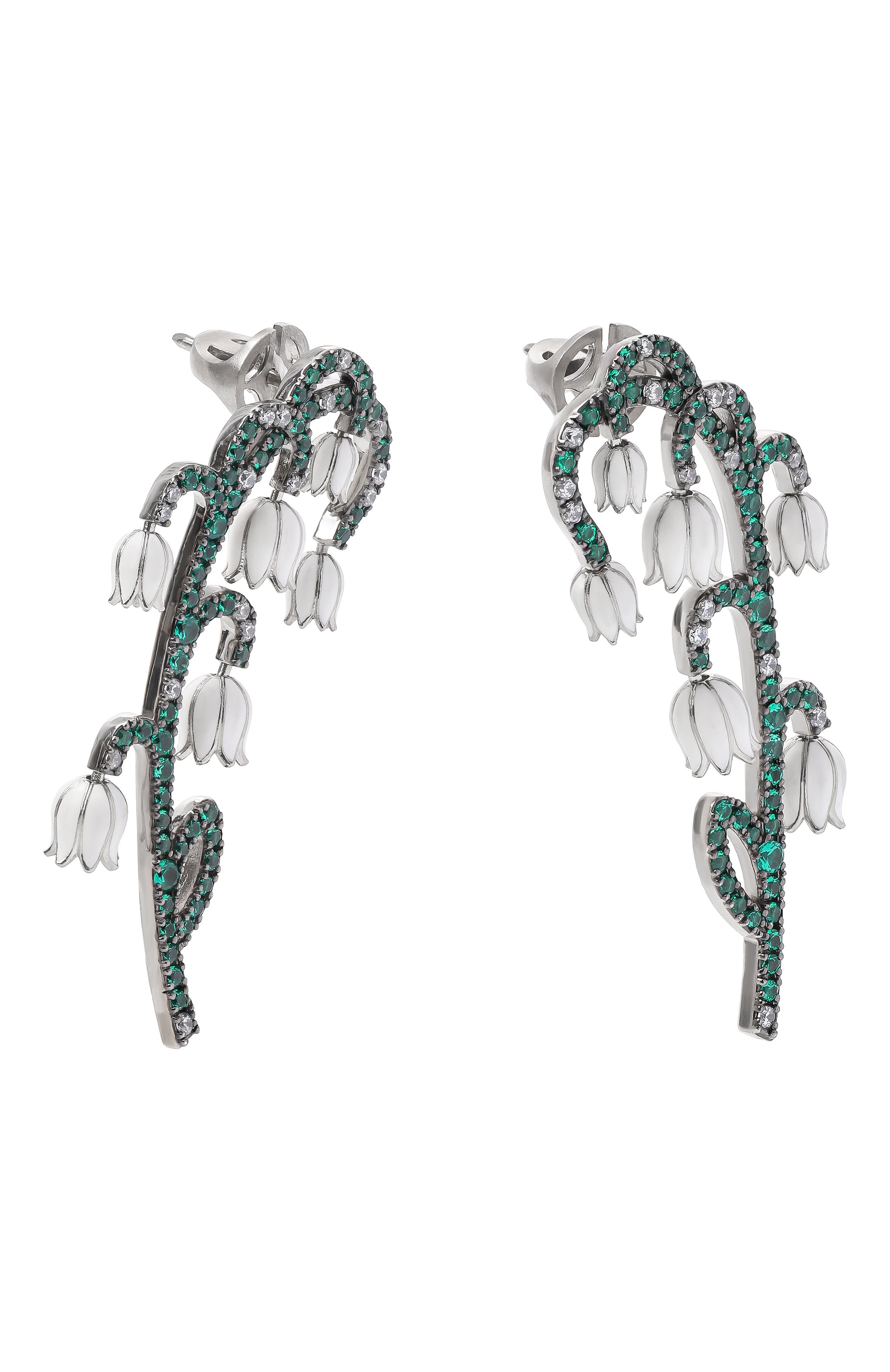 Серьги QUEENSBEE зеленого цвета по цене 176000 руб., арт. 201437, фото 3 Серьги QUEENSBEE, арт. 201437, фото 3