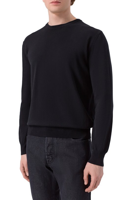 Хлопковый джемпер Canali C0012/MK02459 Чёрный  C0012/MK02459 Фото 3