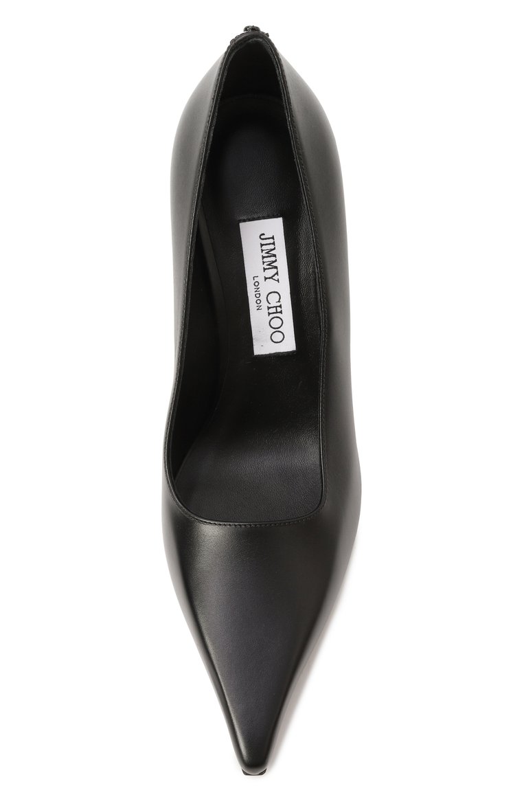 Женские кожаные туфли ixia 95 JIMMY CHOO черного цвета, арт. IXIA 95/CLF | Фото 6 (Драгоценные камни: Проставлено; Материал внешний: Натуральная кожа; Каблук высота: Высокий; Материал сплава: Проставлено; Материал внутренний: Натуральная кожа; Подошва: Плоская; Каблук тип: Фигурный)