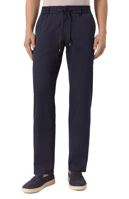 Брюки из хлопка и шелка Zilli CP201CM010790043U Синий  CP201CM010790043U Фото 3
