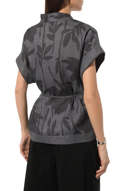 Льняной жакет-кимоно BRUNELLO CUCINELLI, арт. MB650B1344, фото 4