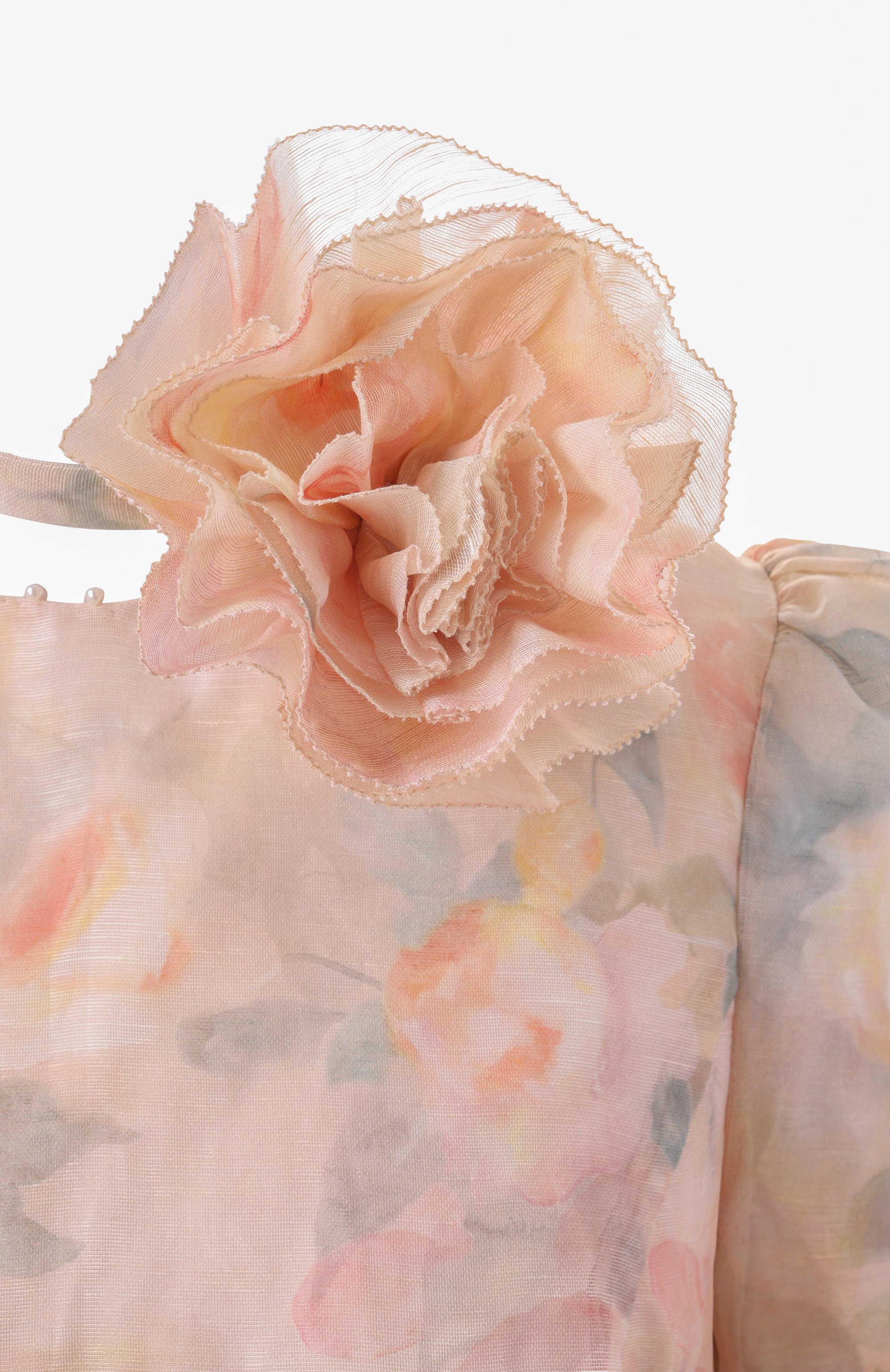 Платье изо льна и шелка ZIMMERMANN светло-розового цвета по цене 210000 руб., арт. 2338DR251, фото 6 Платье изо льна и шелка ZIMMERMANN, арт. 2338DR251, фото 6