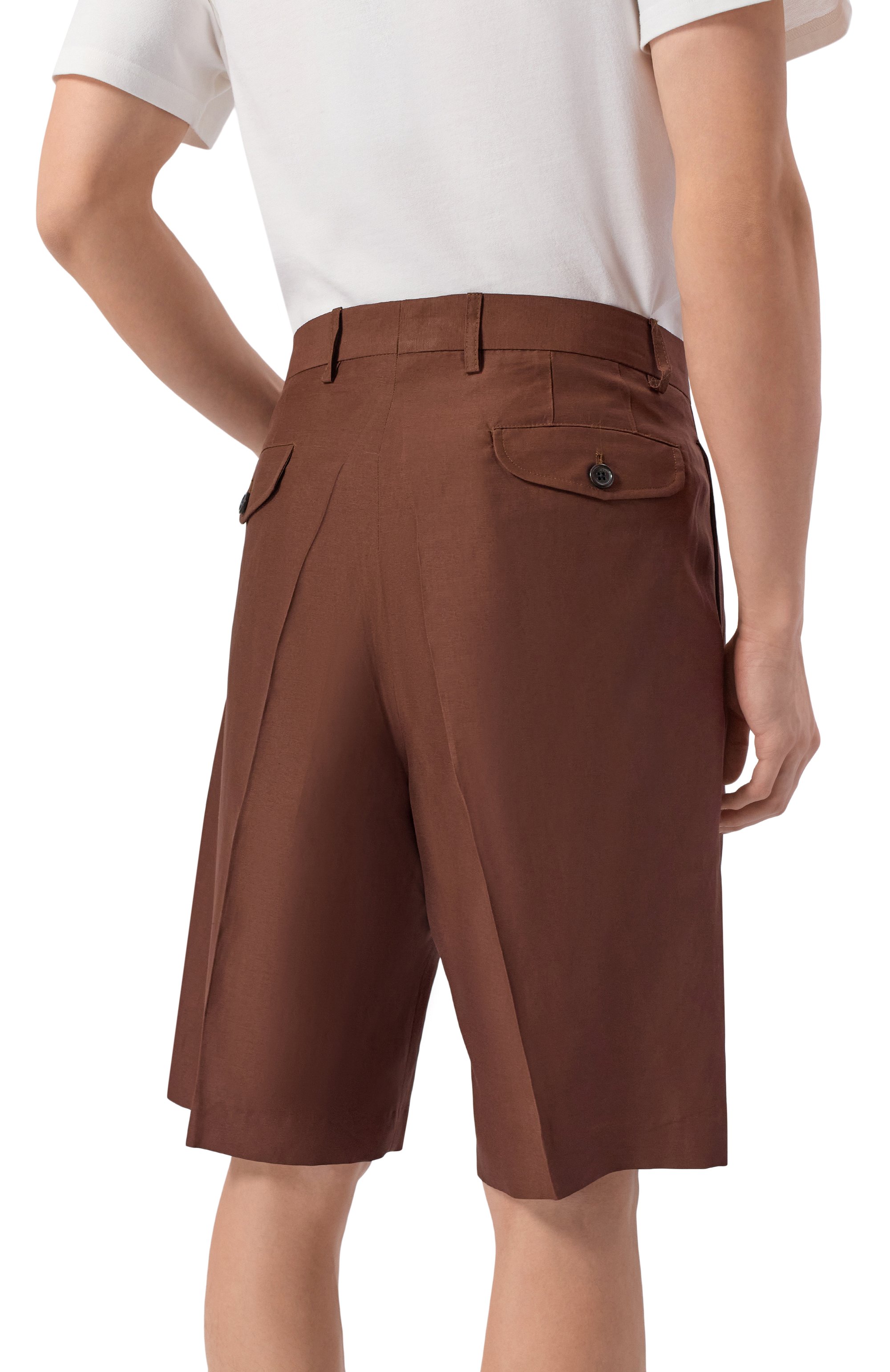 Шорты из вискозы и льна LANEUS, арт. S6LAMASH090, фото 4