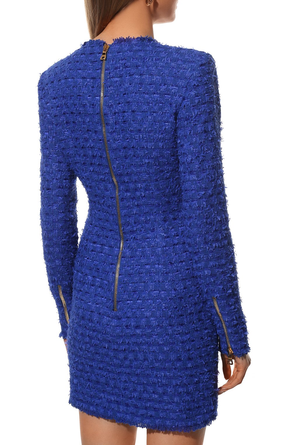 Платье BALMAIN синего цвета по цене 214500 руб., арт. XF1R8000/CB76, фото 4 Платье BALMAIN, арт. XF1R8000/CB76, фото 4