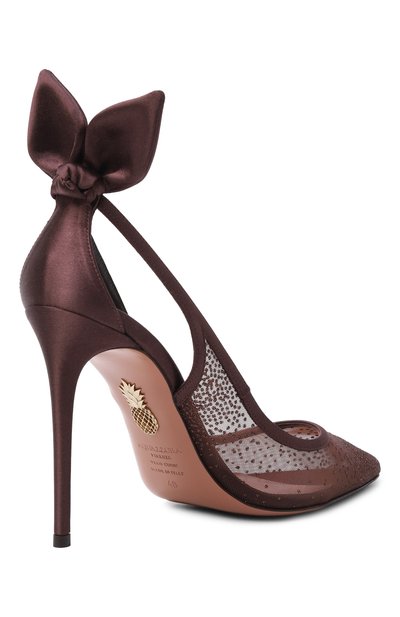 Текстильные туфли bow tie 105 AQUAZZURA, арт. DENHIGP1-SHI-ESP, фото 5