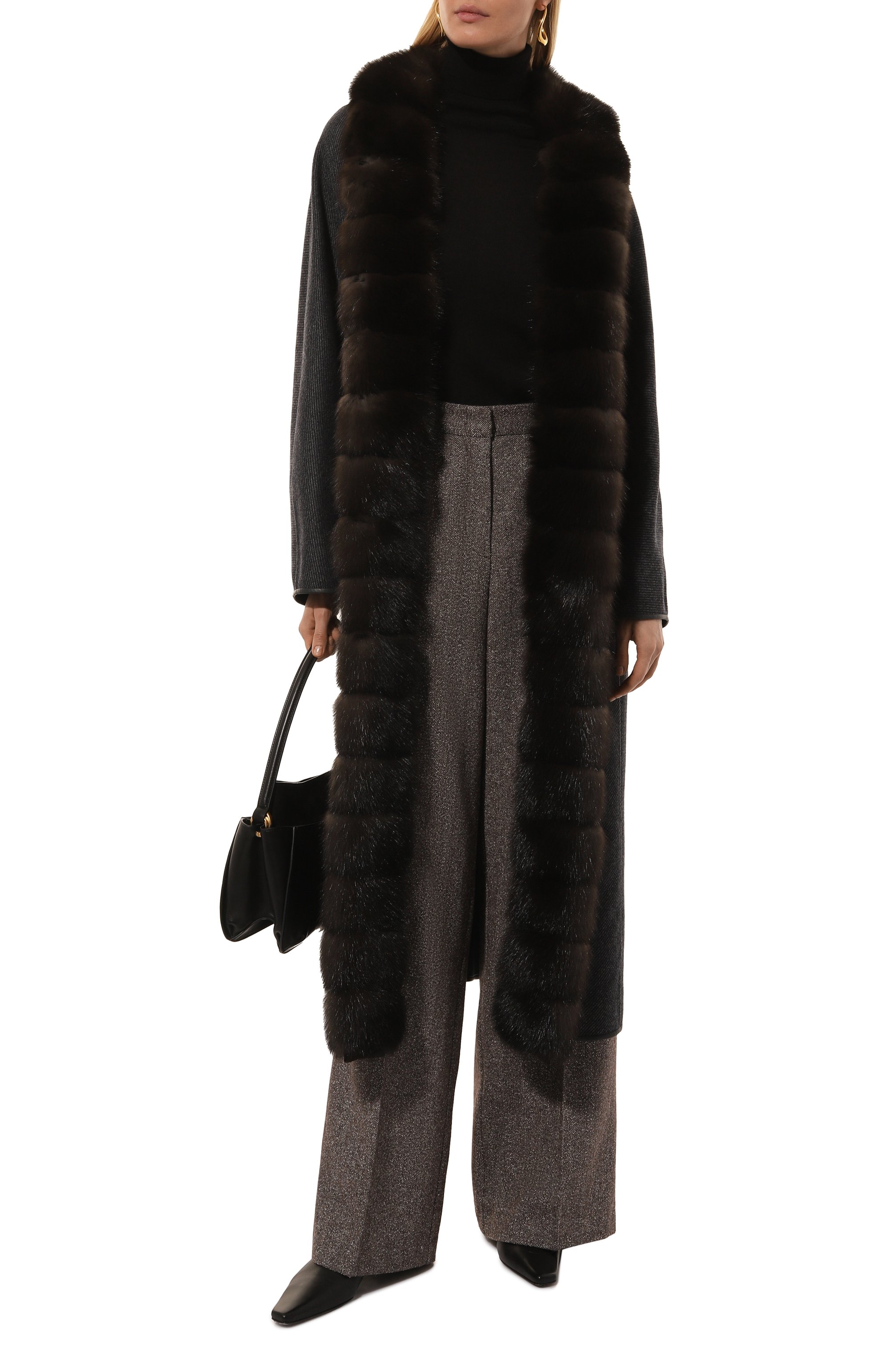 Кашемировое пальто с отделкой из меха соболя SABLEFUR, арт. 72213-SB-10, фото 2
