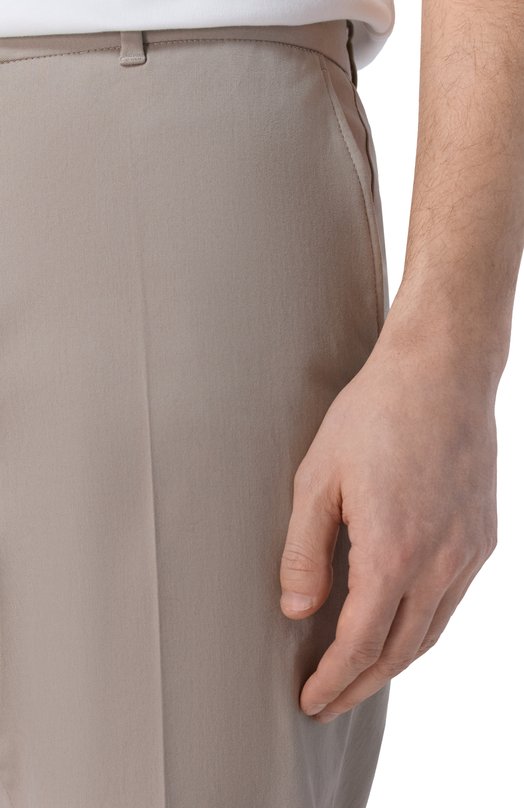 Хлопковые брюки BOSS 50555035 Бежевый  50555035 Фото 5