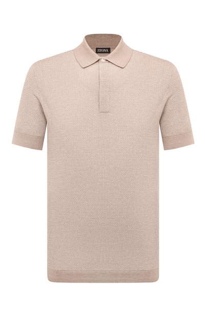 Мужская поло из хлопка и льна ZEGNA, арт. UD372A7/D727