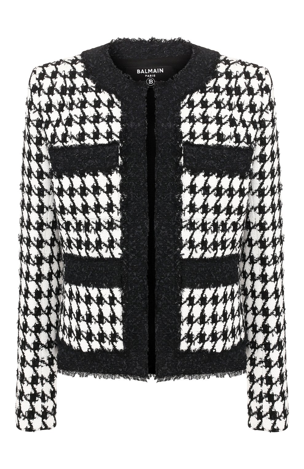 Хлопковый жакет BALMAIN черно-белого цвета по цене 310000 руб., арт. TF17532/C223, фото 1 Хлопковый жакет BALMAIN, арт. TF17532/C223, фото 1