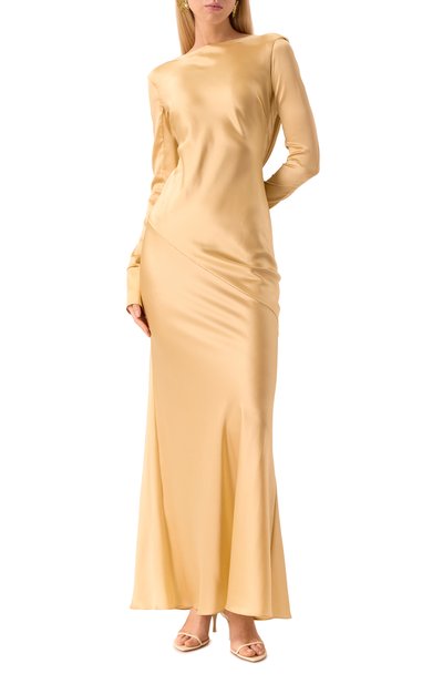 Атласное платье LOUVE бежевого цвета по цене 165000 руб., арт. 24-1-06-01-06, фото 3 Атласное платье LOUVE, арт. 24-1-06-01-06, фото 3