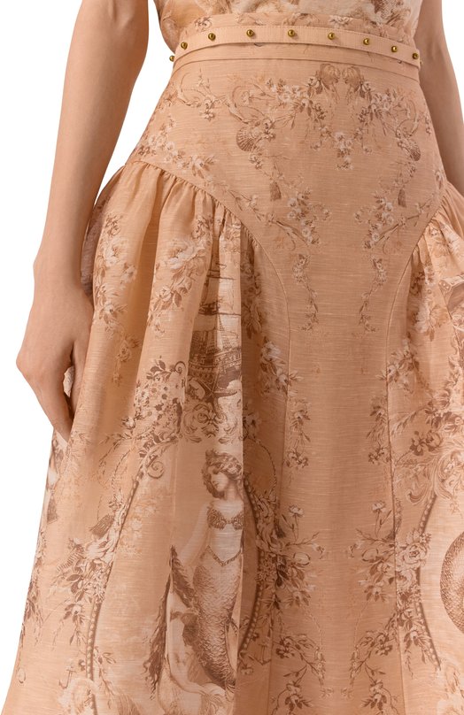 Юбка изо льна и шелка Zimmermann 6915SC261 Бежевый  6915SC261 Фото 5