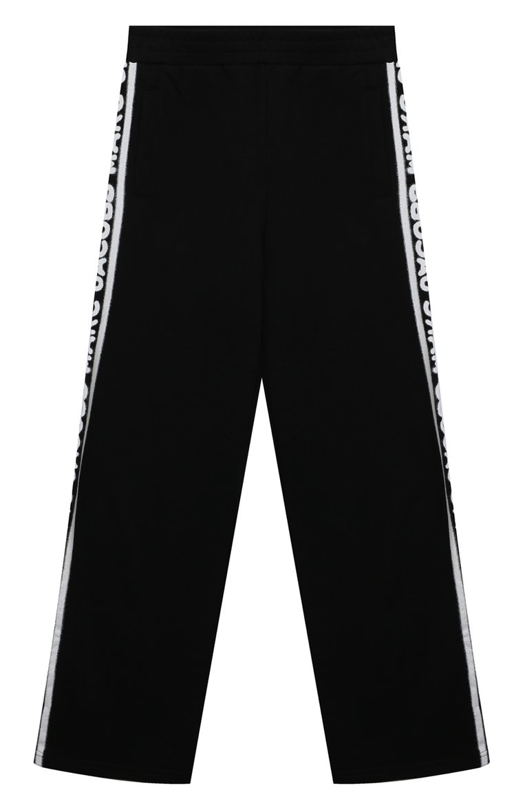 Детские хлопковые брюки MARC JACOBS (THE) черного цвета, арт. W60185/12A+ | Фото 1 (Материал внешний: Хлопок; Нос: Не проставлено; Случай: Повседневный; Ростовка одежда: 13 - 15 лет | 158 см)