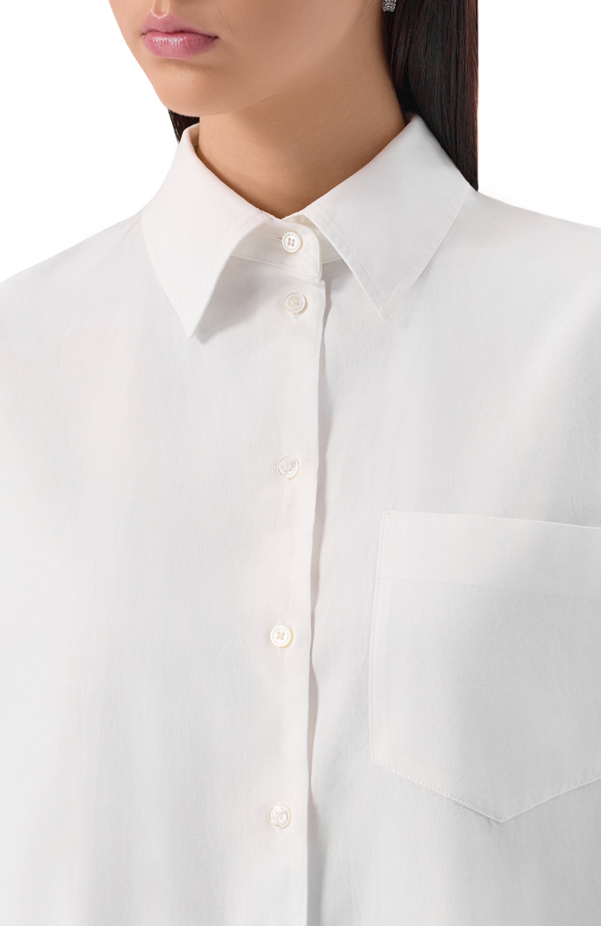 Хлопковая рубашка WEEKEND MAX MARA белого цвета по цене 29950 руб., арт. QUEVA, фото 5 Хлопковая рубашка WEEKEND MAX MARA, арт. QUEVA, фото 5