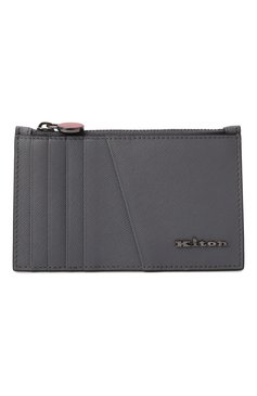 Мужской кожаный футляр для кредитных карт KITON серого цвета, арт. UPEA009N0122807 | Фото 1 (Нос: Не проставлено; Материал: Натуральная кожа)