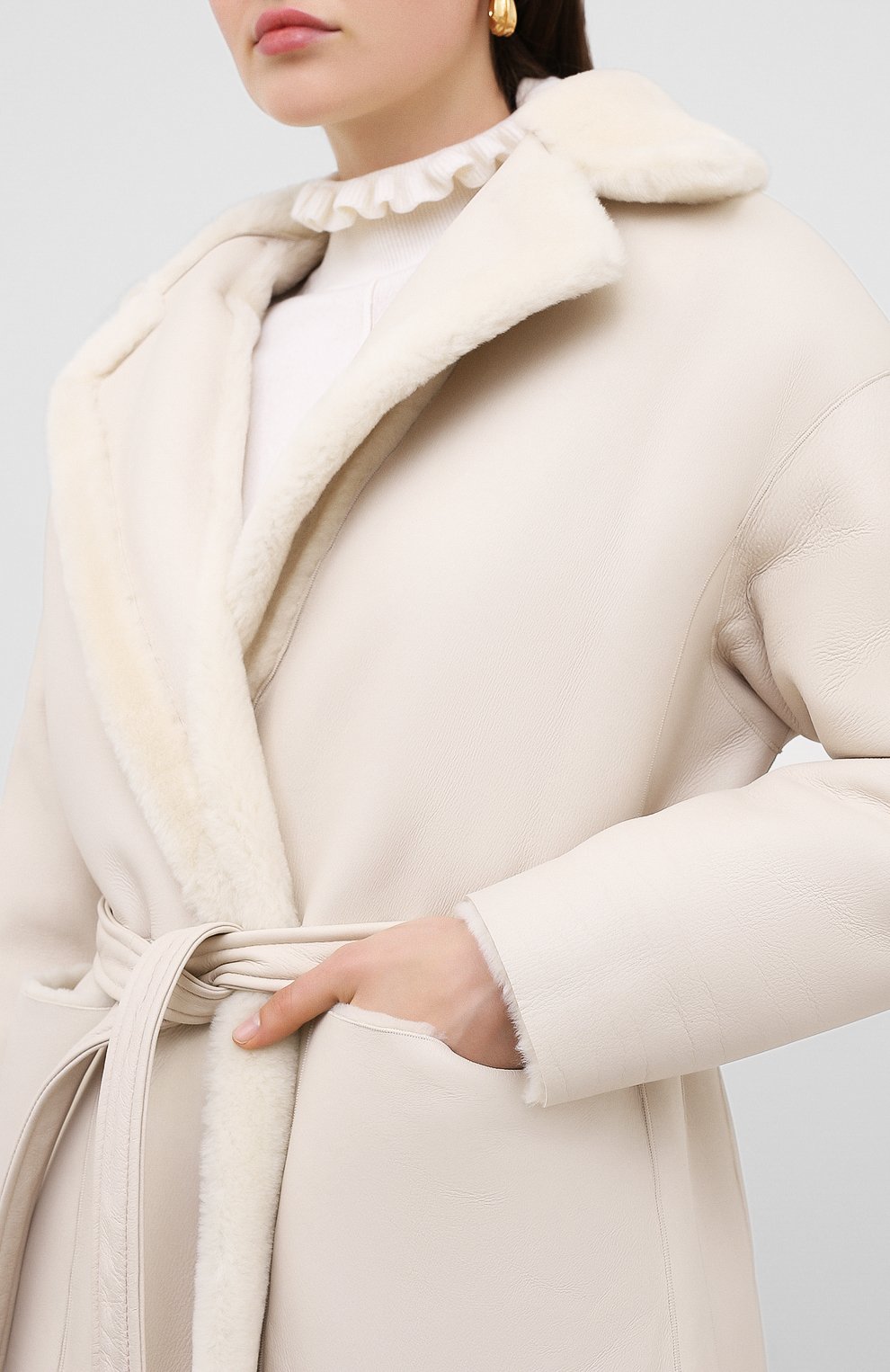 Дубленка с поясом BLANCHA, арт. 20037/300/20/IV0RY, фото 7