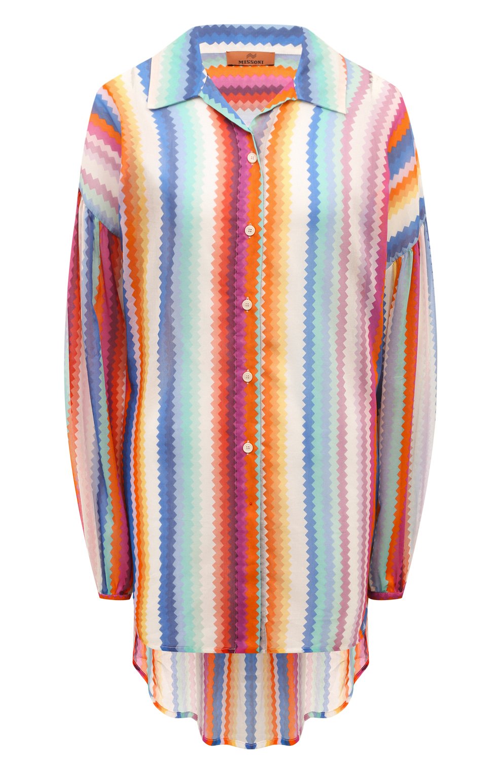 Блузка из хлопка и шелка MISSONI разноцветного цвета по цене 78150 руб., арт. MC24SK00/BW00PN, фото 1 Блузка из хлопка и шелка MISSONI, арт. MC24SK00/BW00PN, фото 1