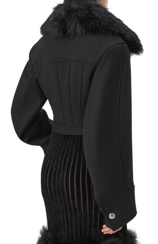 Шерстяное полупальто Blumarine 4S036A Чёрный  4S036A Фото 4