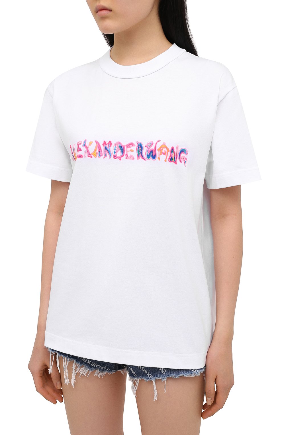 Хлопковая футболка ALEXANDER WANG белого цвета по цене 17350 руб., арт. UCC1211015, фото 3 Хлопковая футболка ALEXANDER WANG, арт. UCC1211015, фото 3