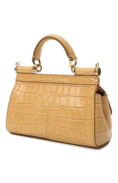 Сумка sicily из кожи аллигатора DOLCE & GABBANA бежевого цвета по цене 868000 руб., арт. BB7116/A2R08/AMIS, фото 4 Сумка sicily из кожи аллигатора DOLCE & GABBANA, арт. BB7116/A2R08/AMIS, фото 4