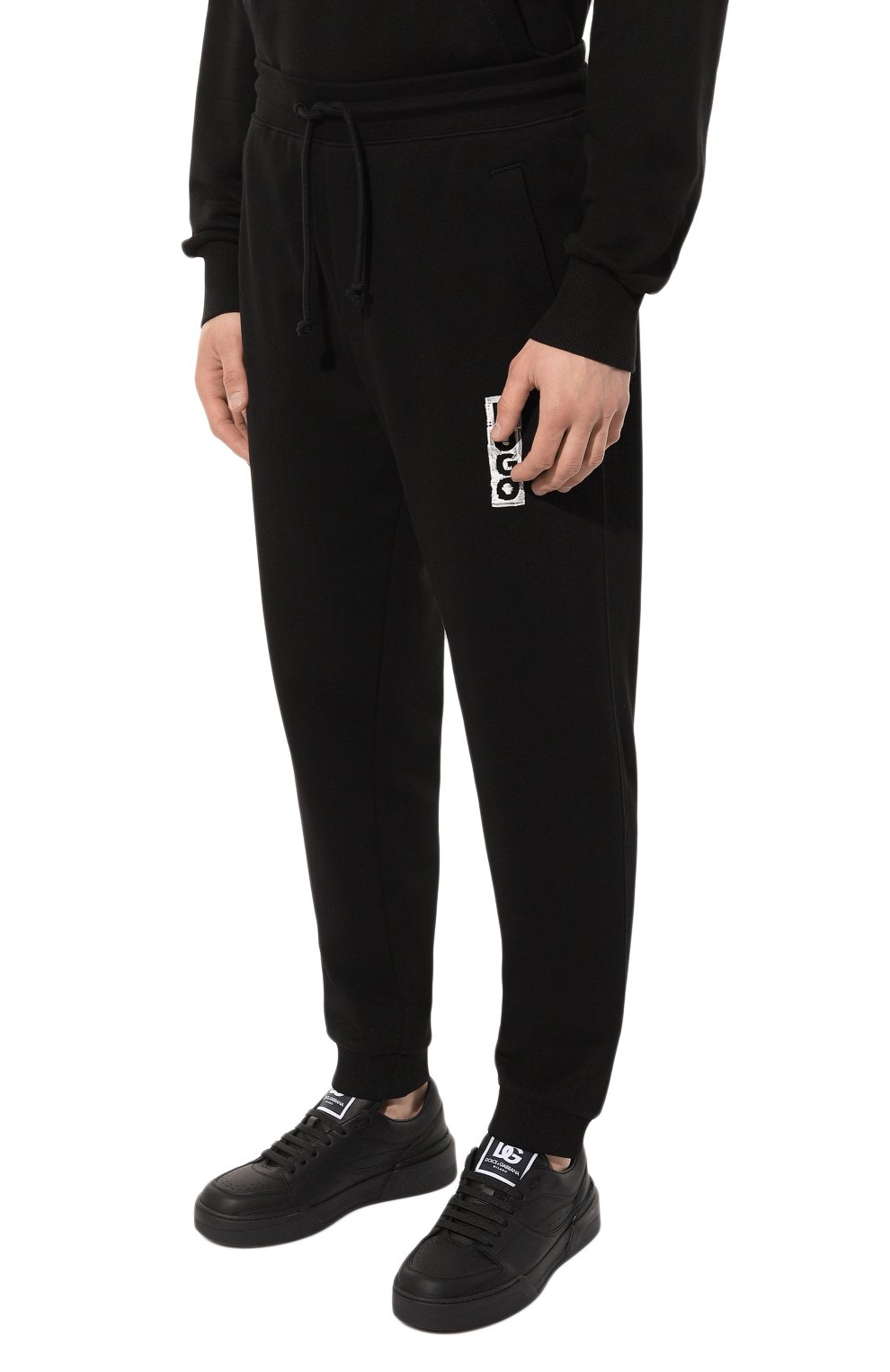 Хлопковые джоггеры HUGO черного цвета по цене 12600 руб., арт. 50494179, фото 3 Хлопковые джоггеры HUGO, арт. 50494179, фото 3