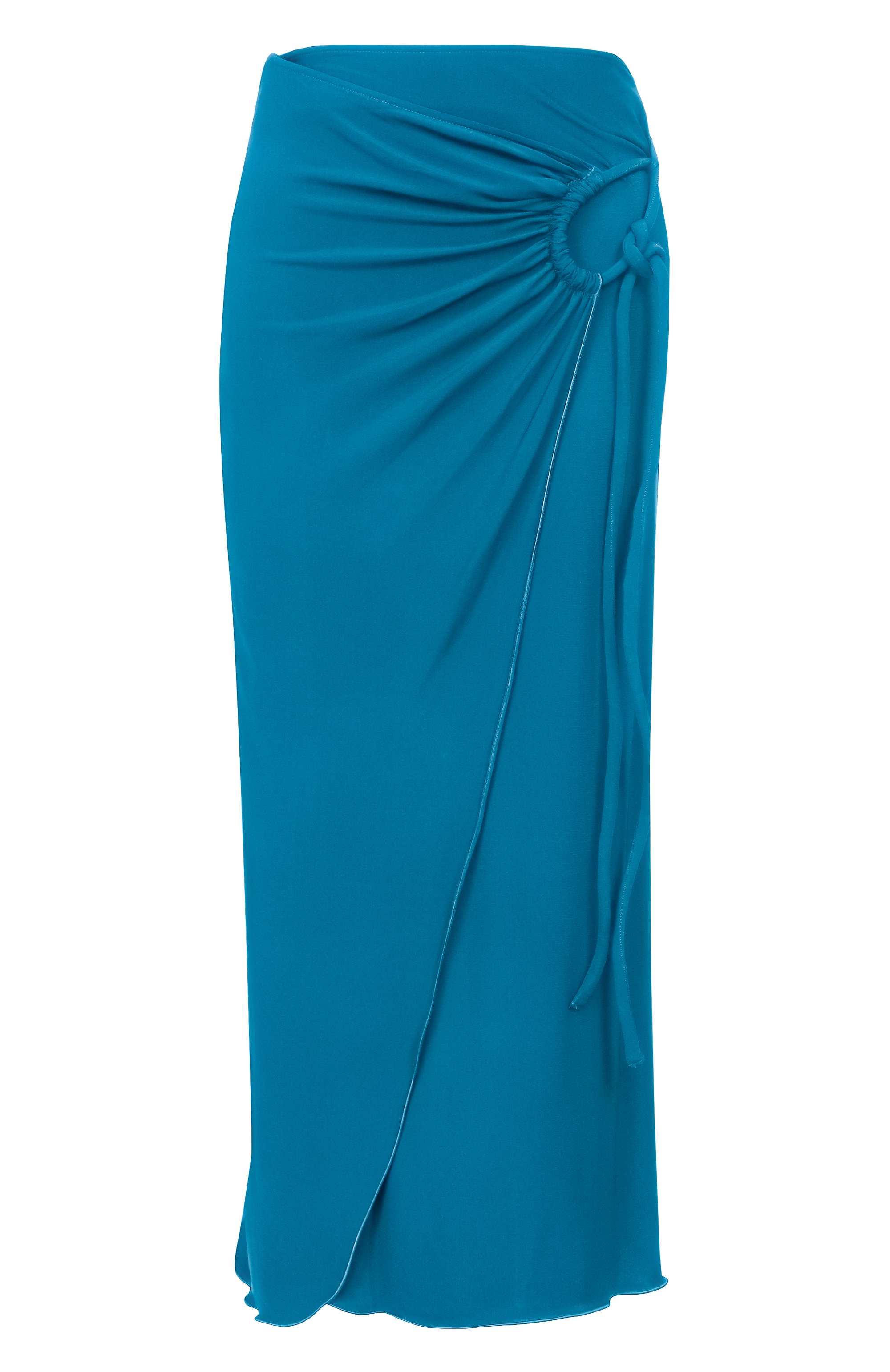 Юбка из вискозы MAX MARA бирюзового цвета по цене 30800 руб., арт. BCHAFOSO 261677101, фото 1 Юбка из вискозы MAX MARA, арт. BCHAFOSO 261677101, фото 1