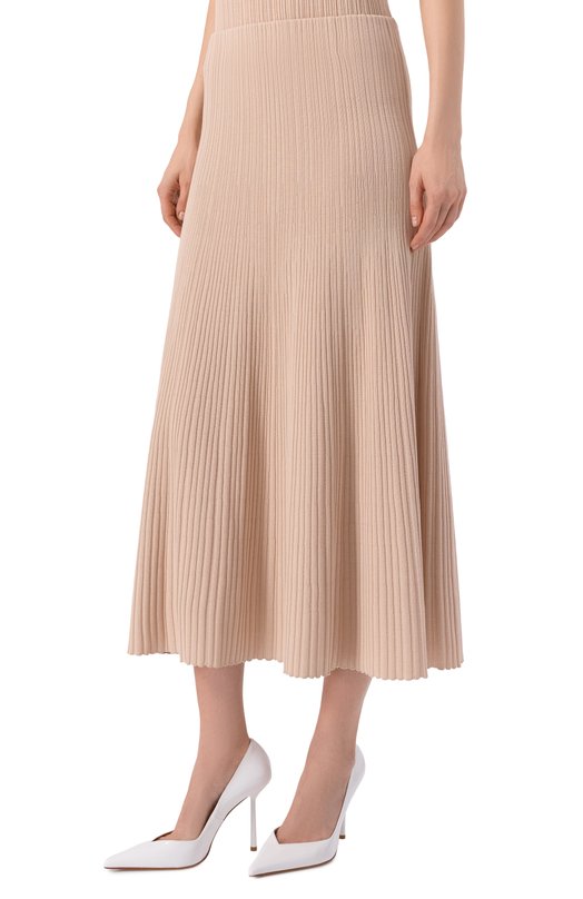 Юбка из хлопка и шелка Agnona KG11010E/7Q180PE Бежевый  KG11010E/7Q180PE Фото 3